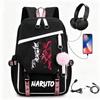 Anime Backpack Students Featuring Uchiha Itachi Design Canvas School Bag With USB Charging Port Unisex Street Style
