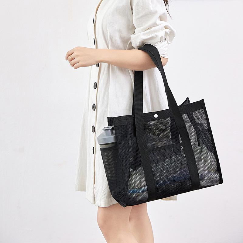 Портативная сетчатая сумка с несколькими карманами для плавания, полиэстеровый ручной пляжный органайзер