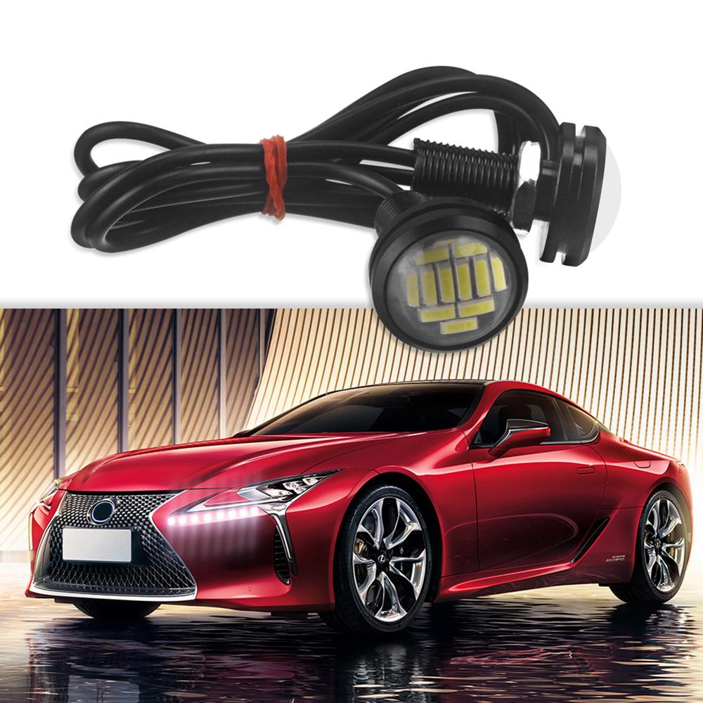 2Pcs 18mm 23mm Car Eagle Eye Led 12V Flash DRL Daytime Running Lights 9W LED Backup Reversing Parking Signal Lamps AutomobilesTurn Signal 2