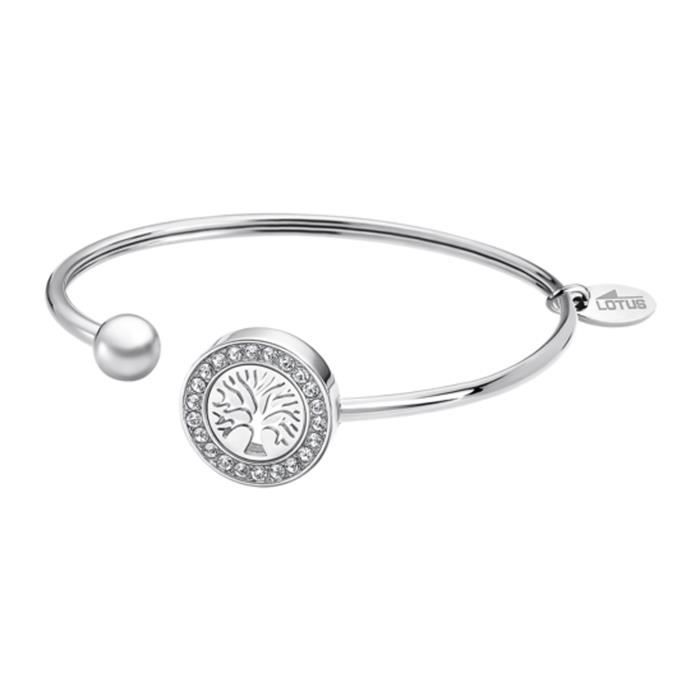 Bracelet jonc femme - Lotus - Rainbow arbre de vie - Acier inoxydable - Oxydes de zirconium
