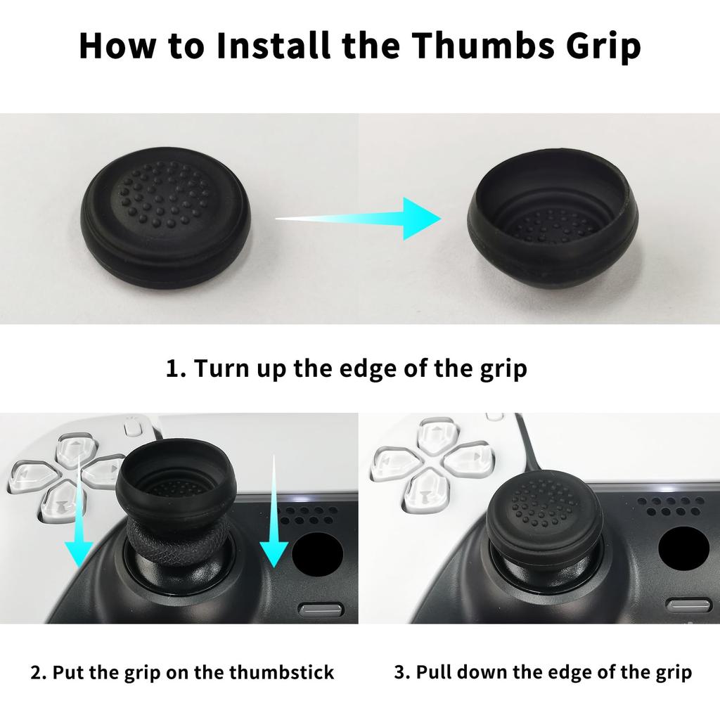 Silicone Cover for PlayVital Ps5 Controller Silicone Skin Ergonomic Soft Rubber Protective Case for Ps5 with Thumb Stick Cap or Controller, Anti-slip