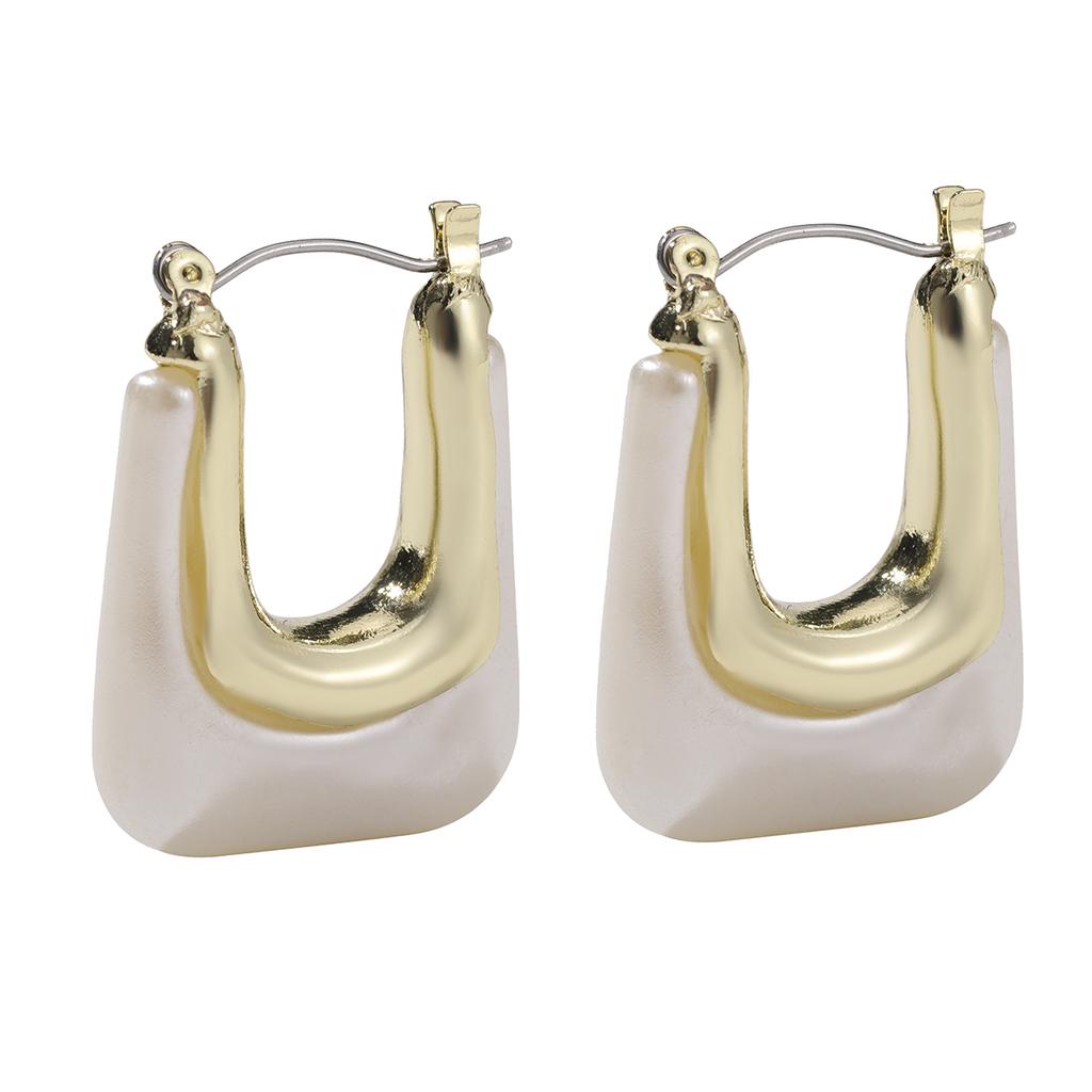 Винтажные прозрачные полимерные геометрические неправильные U-образные серьги-кольца для женщин и девочек, элегантные красочные серьги, ювелирные изделия