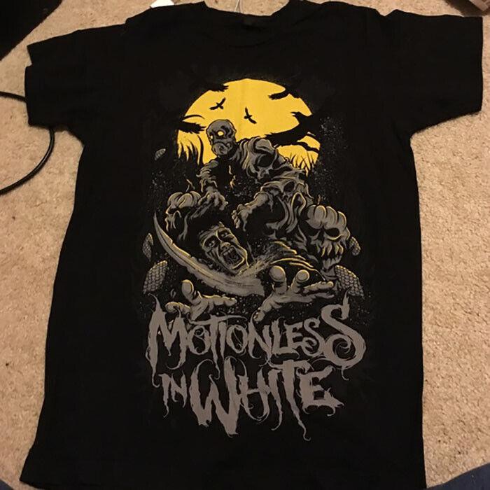 РАСПРОДАЖА Хэллоуин Футболка группы Motionless in White Черный Хлопок Все Размеры S-5XL Унисекс Футболка
