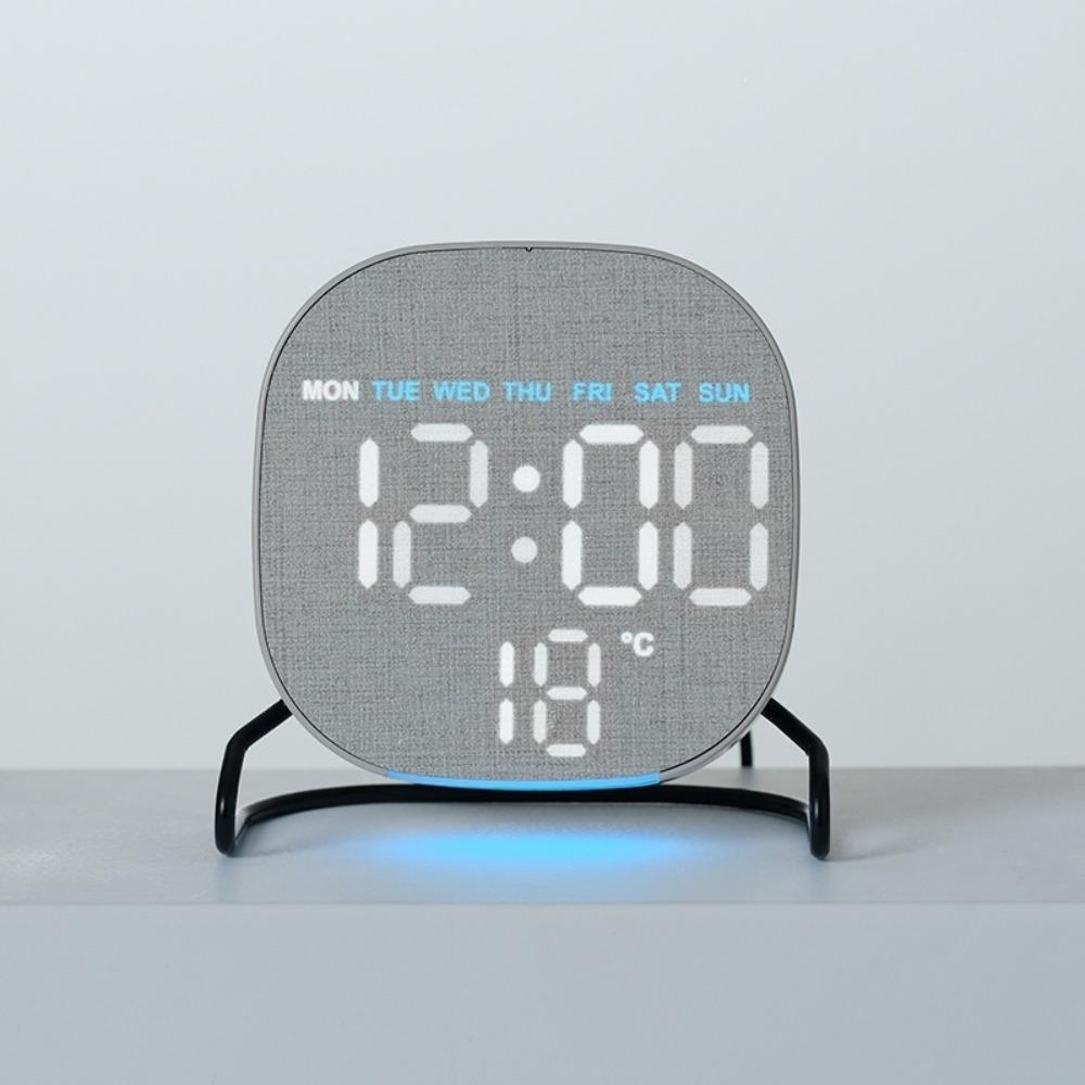 Round/Square Digital LED Clock Plastic Bedside Wake-up Clock Creative LED Electronic Watch Student
