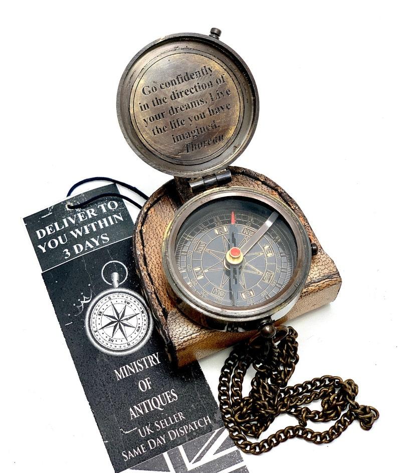 Pocket Compass Brass Nautical Compass, Handmade Compass, Christmas Gift, Gift for Husband, Gift for Her, Wedding Gift