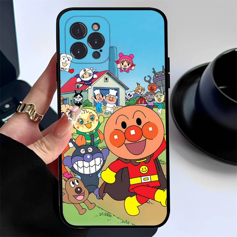 C-Дети A-Анпанман Чехол для телефона Для iPhone 17 16 15 14 13 12 11 Pro Max Plus Черный Чехол