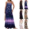 Women's Spring And Summer Casual Fashion Adjustable Suspenders Printed Long Dress