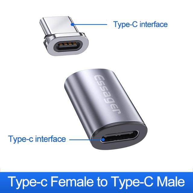 Essager Магнитный адаптер Micro USB Type C для iPhone Samsung Xiaomi Micro Female to USB C Male Кабель Магнитный преобразователь Разъем