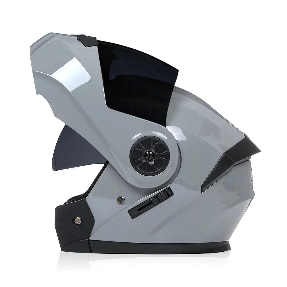 2022 Новый одобренный DOT высококачественный шлем с двумя линзами, откидной шлем, полный шлем для мотокросса, гоночный шлем унисекс