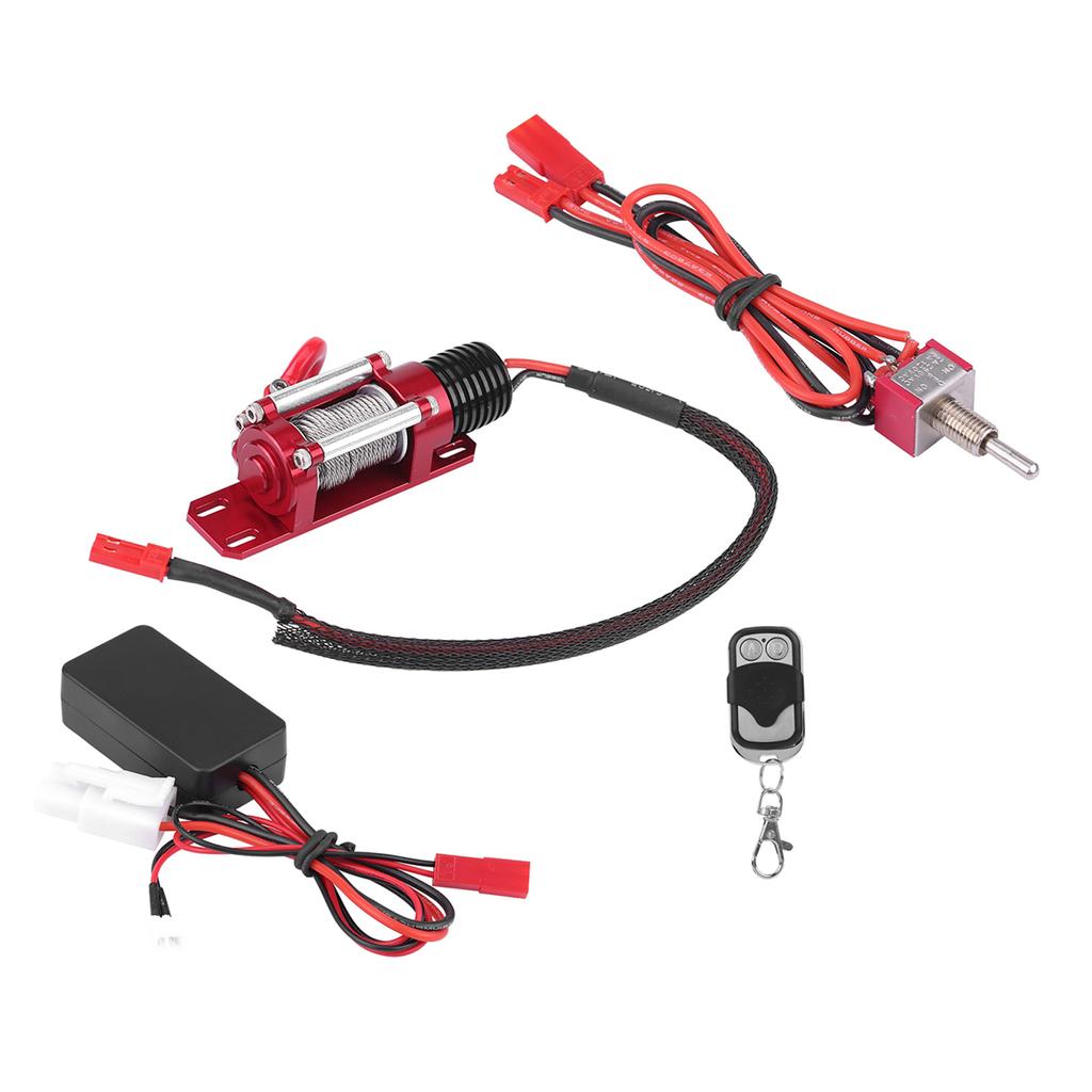 1/10 Масштаб RC Модель автомобиля Гусеничный автомобильный аксессуар Металлическая лебедка с пультом дистанционного управления