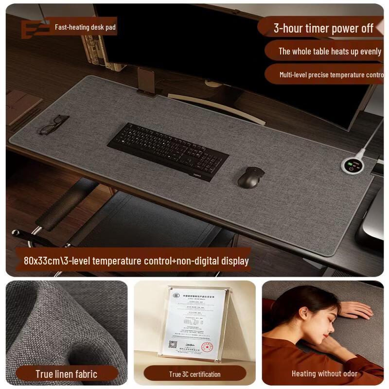 Heated Cotton Linen Desk Mat