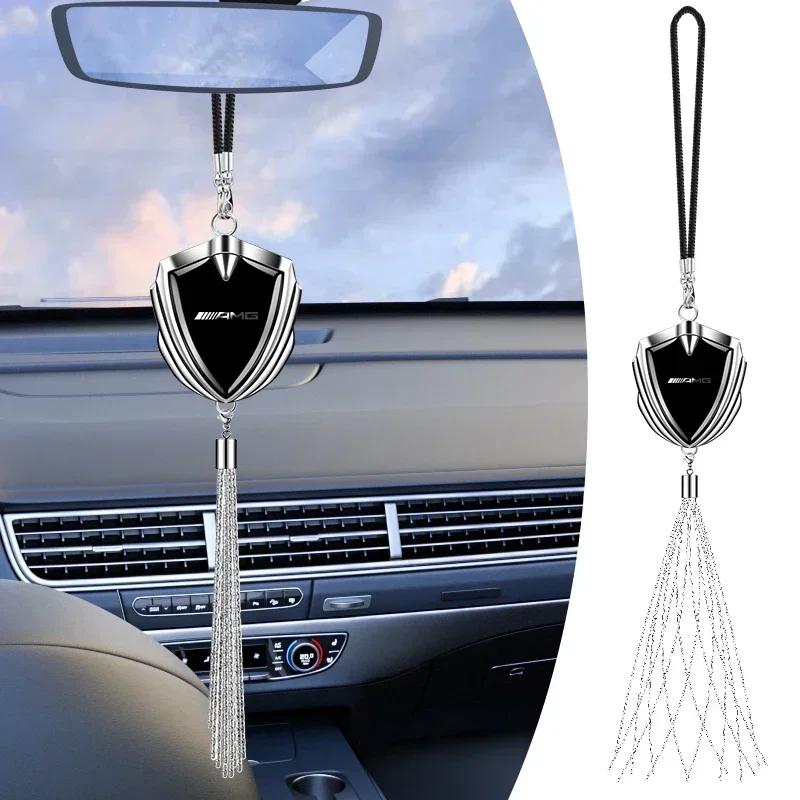 OMJS5 1pcs Car Pendant Accessory Interior Rear View Mirror Decor Auto Emblem Ornament for Mercedes Benz AMG A B C E G W212 W213 W214