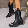 Ladies Shoes On Sale 2024 High Quality Sleeve Women's Boots Winter Pointed Toe Warm Solid Middle Tube Large Size Fashion Boots