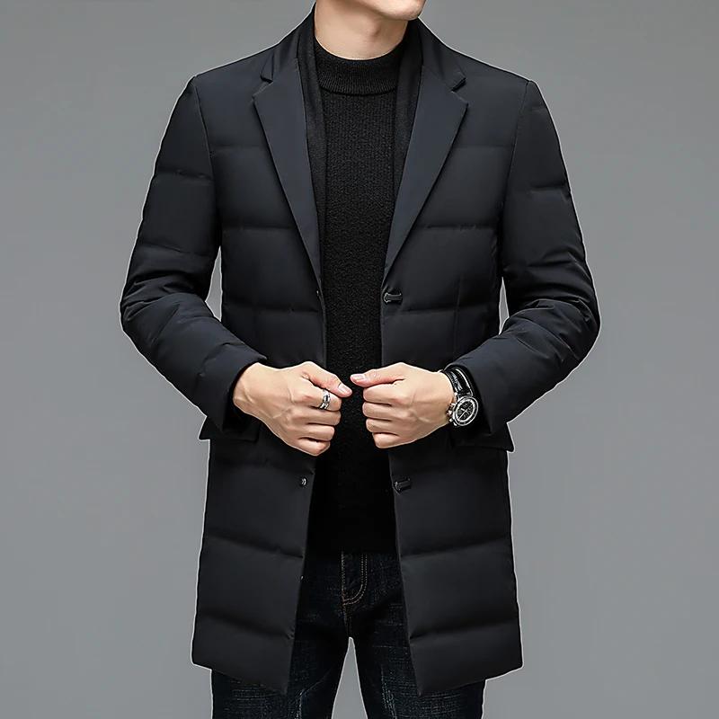 Remove Fashion Scarf Down Warm Fashion Winter Suit Collar Down Jacket Men's Coat Plus Size
