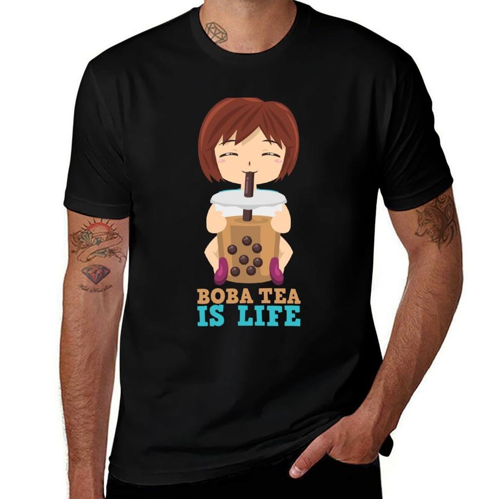 Boba Tea is Life / Asia Bubble Tea Kawaii Chibi Cute Girl Milk Tea Happy Pun Coffee Caffein Funny Gift Idea T-Shirt