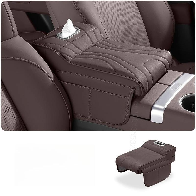 For jaecoo j7 Car Center Console Armrest Cushion Thicken Arm Rest Box Pad Side Extension Cushion with Tissue Box Organizer Bag