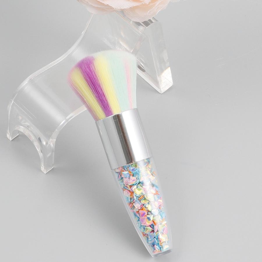 Кисть для макияжа с одной ромбовидной прозрачной ручкой, рассыпчатая кисть для пудры, коническая, пухлая, с кристаллами, зыбучий песок, ручка для дизайна ногтей, специальная кисть для пыли