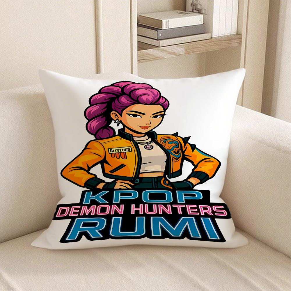 KPop Demon Hunters KPOP Demon Hunter Series Pillowcase: Colorful Character Pattern Fashion Home Decoration