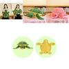 Adorable Green Turtle Plush Pillow Ultra-soft Pp Cotton Stuffed Animal Toy For Kids