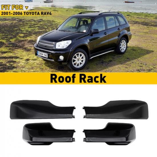 For RAV4 Toyota 2001-2005 5-Door Black Top Roof Rack End Cover Shell Replace 4Pc