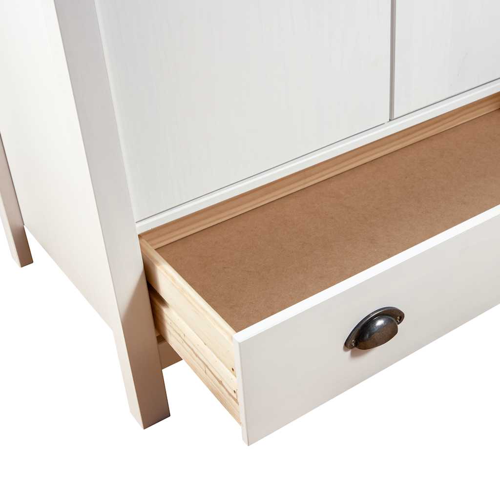 3 Door Wardrobe Hill White 127 x 50 x 170 cm Pine Wood