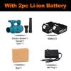 6 Speed Industry Cordless Air Blower Snow Blower Dust Leaf Collector Cleaning Sweeper Garden Tool With 2 Battery 4200W 388VF
