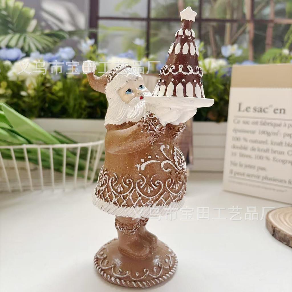 New Outdoor Christmas Couple Santa Claus Statue Ornament Gifts Resin Crafts Ornament