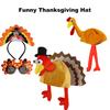 Thanksgiving Costume Accessory Plush Turkey Hat Headwear Hen Eye Chicken Leg Headband for New Year Party Supplies