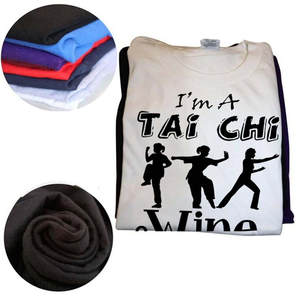 Забавные футболки с графикой I'm A Tai Chi Wine Girl, мужская и женская мода, повседневная футболка, 100% хлопок, свободная футболка оверсайз, лето