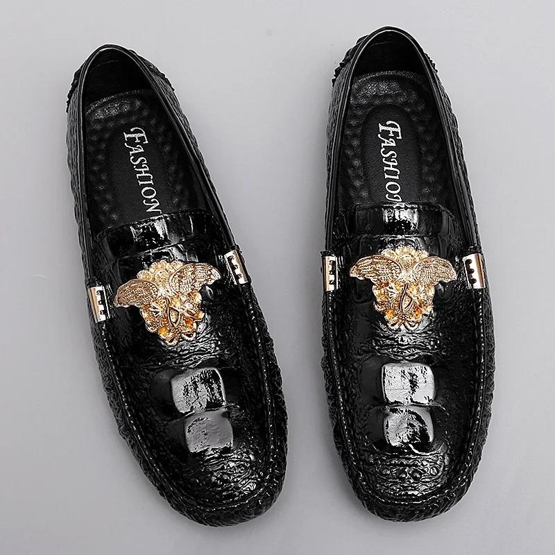 Casual Leather Ride Breathable Soft Men's Flats Color Lazy Loafers Large Sizeshoes for Men Shoes Men Leather Original