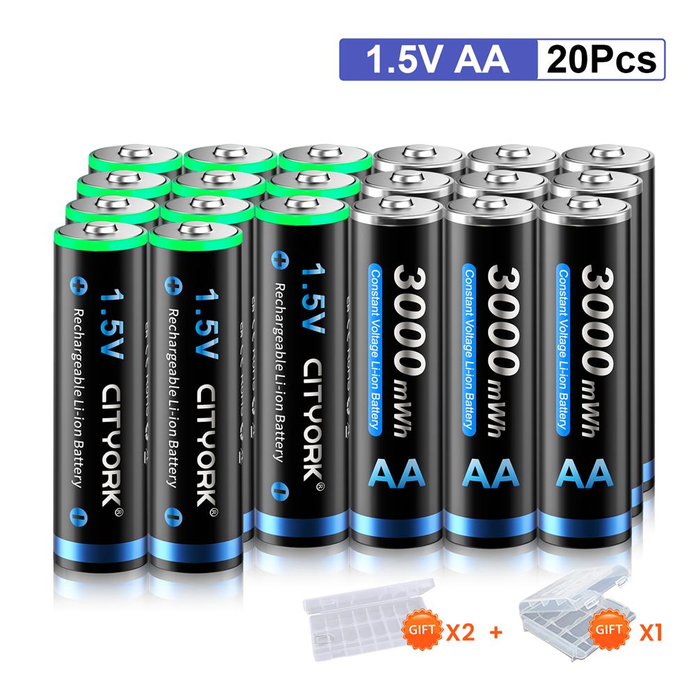 Литий-ионная батарея AA 1,5 В, 3000 мВтч, USB Литиевая аккумуляторная батарея AA, литий-полимерная батарея AA с USB-кабелем для мыши с дистанционным управлением