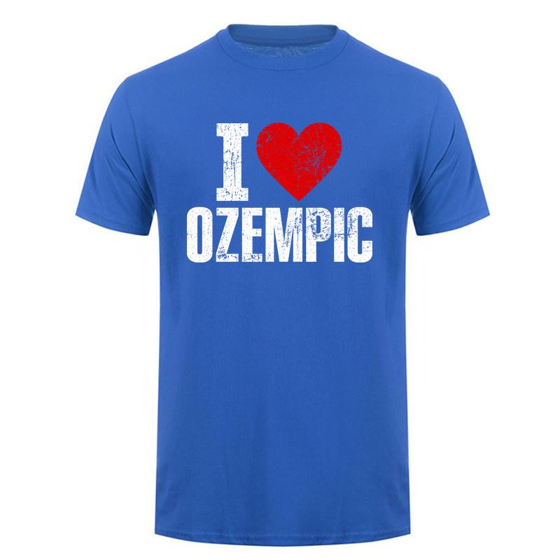 Модная футболка I Love Ozempic Смешное сердце Медицинская цитата о похудении Графическая Унисекс Унисекс Футболки Da181