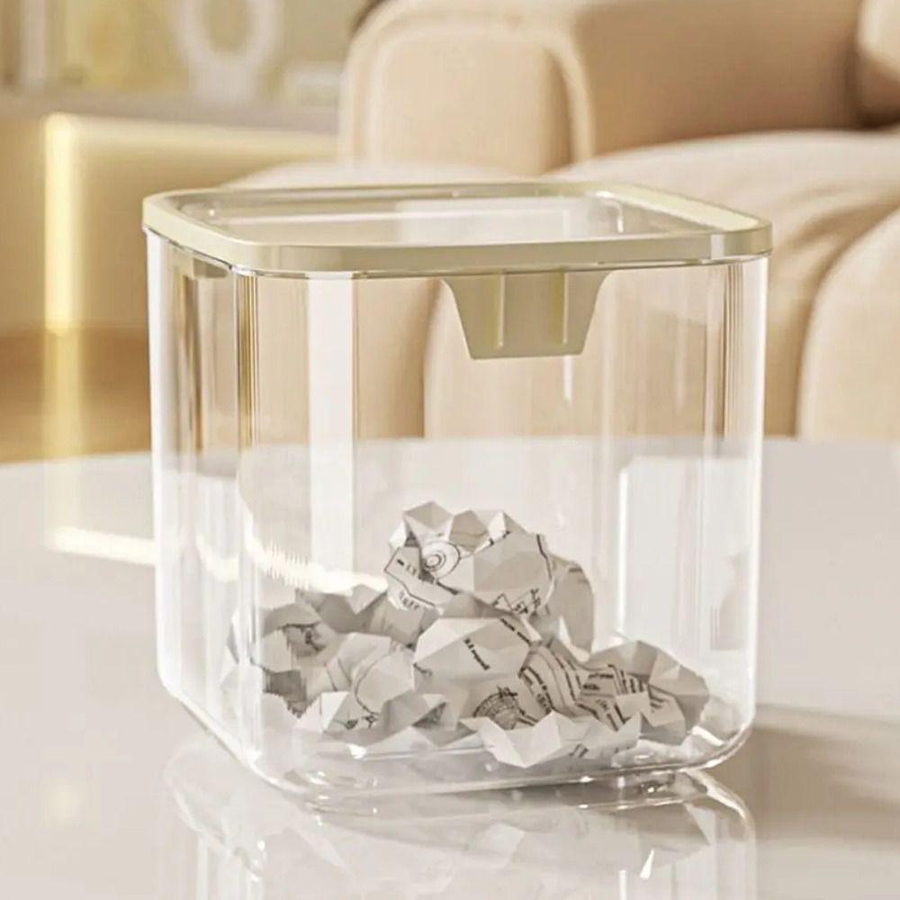1Pcs Bedroom Desk Storage Box Light Luxury Trash Garbage Can New Desktop Bin