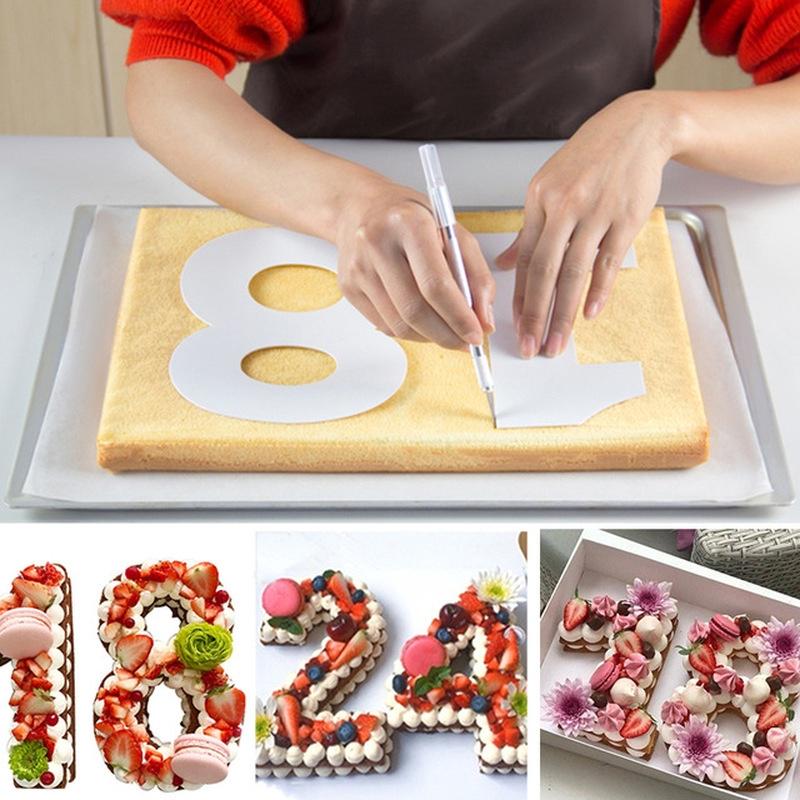 0-9numbers 8 Inch Letters Number Shape Number Style Digital Shape Cake Mold Decor Birthday Cake Mold