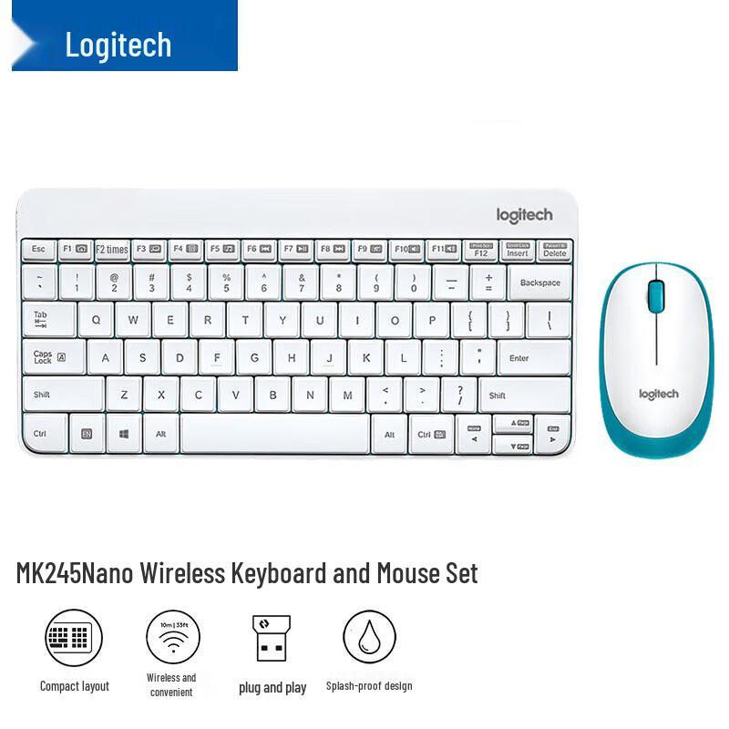 Logitech MK245 Nano Wireless Keyboard and Mouse Combo