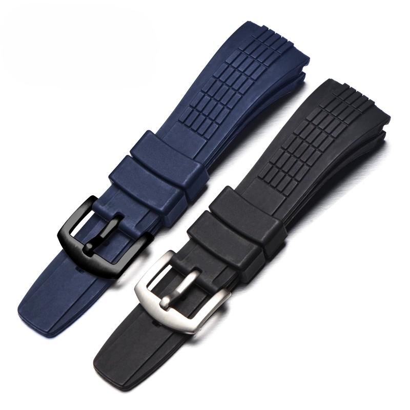 26 мм Синий изогнутый силиконовый ремешок для часов Seiko VELATURA/SRH 006 013 SPC007J1 SNAE17 мужские Спортивные резиновые аксессуары для ремешков часов