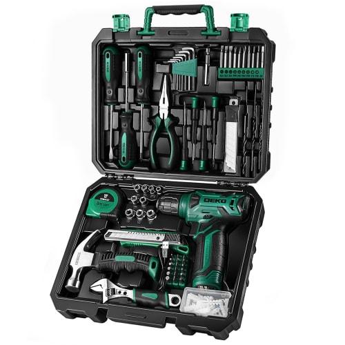 126-Piece Tool Set with 8V Electric Drill, Pink, for Home Use, DIY, Furniture Assembly, Home Maintenance, and Repairs, Includes a Convenient Storage C