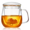 Pokaro Tea Mug with Strainer, Heat-Resistant Glass Teacup, 520ml, Clear, with Lid, Stovetop and Microwave Safe, Perfect for Tea, Loose Tea, Craft