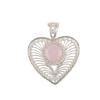 Rose Chalcedony Gemstone 925 Sterling Silver Jewelry Handmade Heart Pendant1.4" CP-15-16