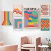 Современный Tame Impala Wave Радужный плакат, настенный художественный принт, абстрактная цветная линия, графическая голова, холст, картина, декор для гостиной