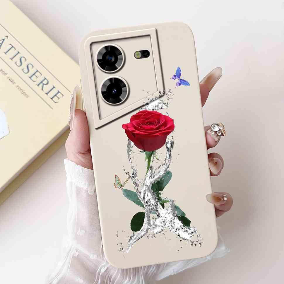 Защитный чехол для Tecno Pova 5 Pro 5G 6.78" Модная Девушка Цветок Любовь Мягкий Силиконовый Чехол-Бампер для Tecno Pova 5Pro 5G