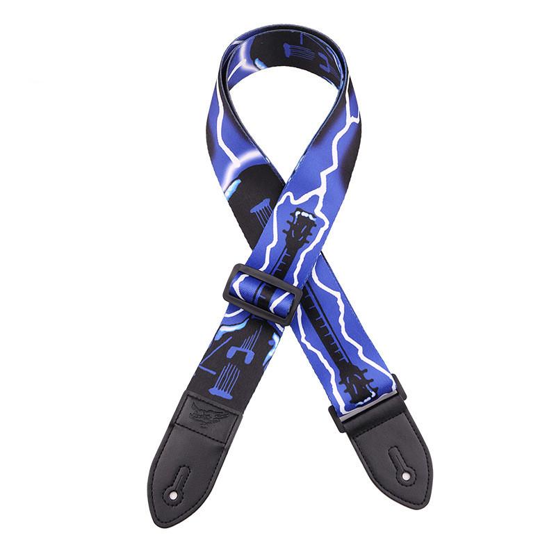 Регулируемый кожаный и тканевый гитарный ремень в этническом стиле с различными узорами для акустических и бас-гитар