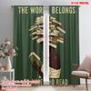 2pcs 2D Flat Printing Drapes Book Woman Reading Knowledge Polyester Fabric Without Electricity Festive Wall Decor Perfect for