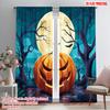 2pcs,2D Plane Printing Light Filtering Curtains Halloween Pumpkin (4) 100% Polyester (without Rod) Festive Ldeal for Bedroom and
