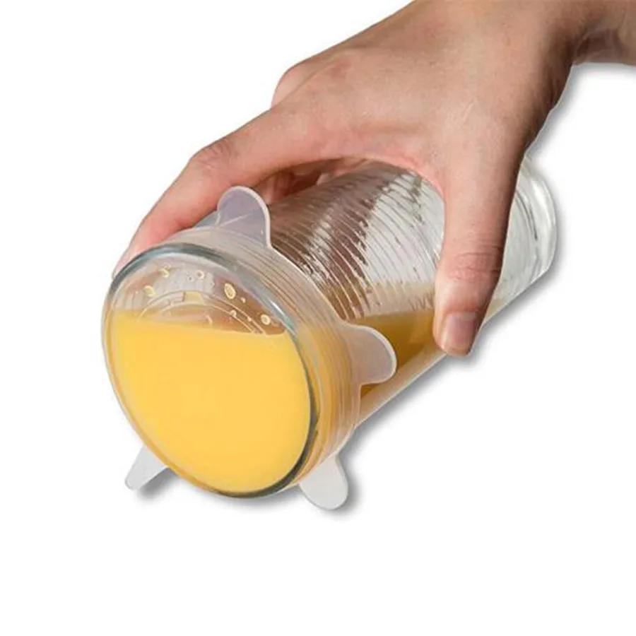 Food Lids Silicone Stretch Lids Reusable Airtight Fresh-keeping Food Fruit Bowl Dish Wrap Covers 6-Pack Set