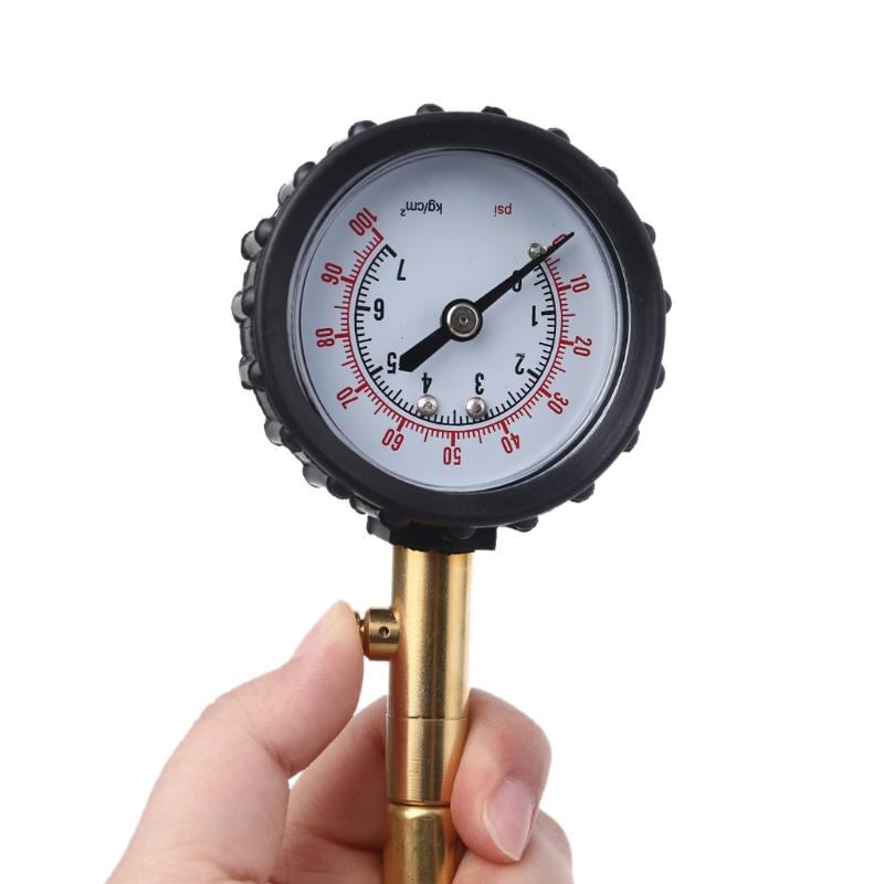 Accurate Rubber Hose Tire Pressure Gauge Dial Type Pressure Instrument Fit for Car Bicycle Motorcycle Truck Tires