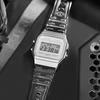 Casio Квадратные часы серии Vintage, водонепроницаемость 50 м, кварцевый механизм, ремешок из нержавеющей стали, мужские часы, белый B640WDG-7