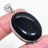 Black Onyx Gemstone 925 Sterling Silver Jewelry Pendant 1.93"