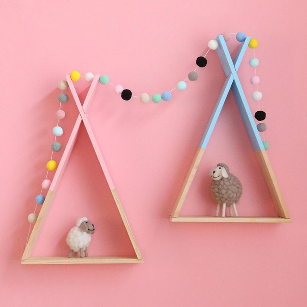 Детская деревянная настенная полка Треугольная полка для хранения Книжная полка Гостиная и домашний декор