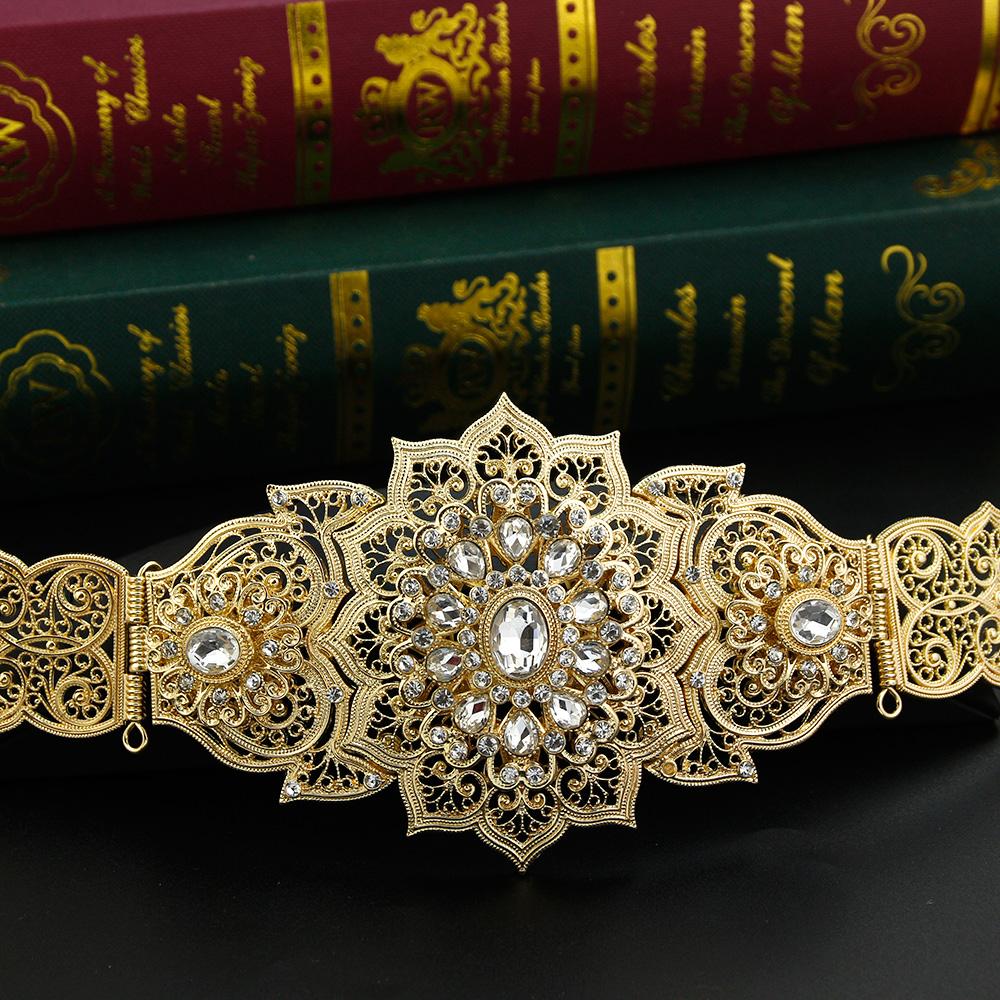 Пояс золотого цвета с кристаллами, свадебные украшения, женская цепочка на талию, регулируемая длина, цепочка для тела